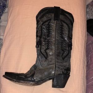 Sparkly black and gunmetal cowboy boots